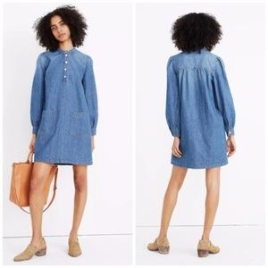 Madewell Denim Patch-Pocket Popover Shirtdress XXS